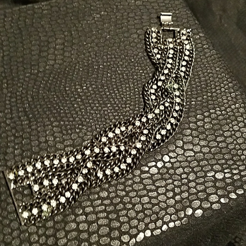 Silver and gun metal bracelet